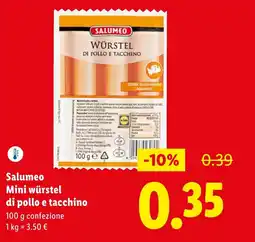 Lidl Salumeo Mini würstel di pollo e tacchino offerta
