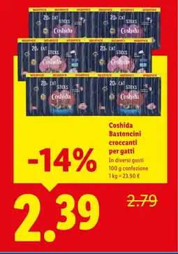 Lidl Coshida Bastoncini croccanti per gatti offerta