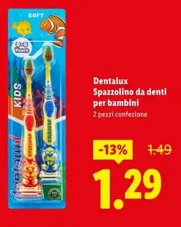 Lidl Dentalux Spazzolino da denti per bambini offerta