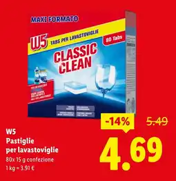Lidl W5 Pastiglie per lavastoviglie offerta