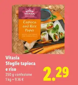 Lidl Vitasia Sfoglie tapioca e riso offerta