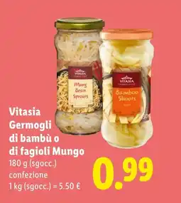 Lidl Vitasia Germogli di bambù o di fagioli Mungo offerta