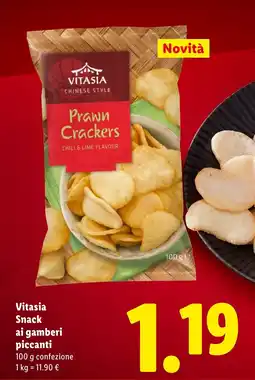 Lidl Vitasia Snack ai gamberi piccanti offerta