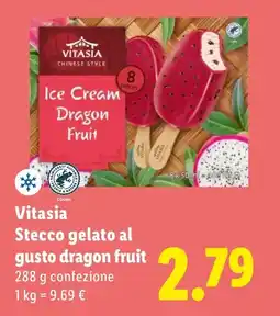 Lidl Vitasia Stecco gelato al gusto dragon fruit offerta