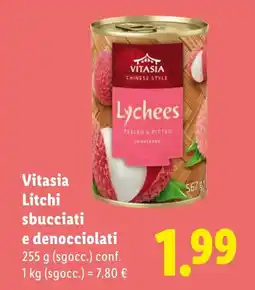 Lidl Vitasia Litchi sbucciati e denocciolati offerta