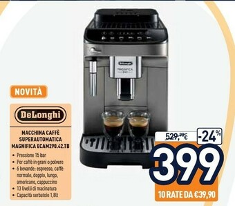 Unieuro Macchina caffe superautomatica magnifica ecam290.42.tb offerta
