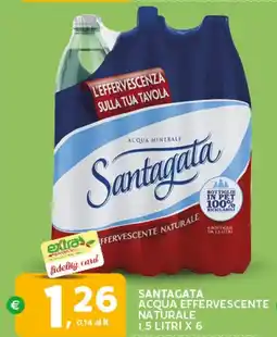 Extra Supermercati Santagata acqua effervescente naturale offerta