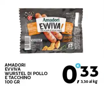Extra Supermercati Amadori evviva wurstel di pollo e tacchino offerta