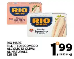Extra Supermercati Rio mare filetti di sgombro all'olio di oliva/ al naturale offerta