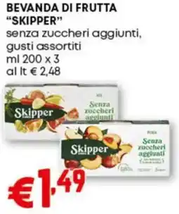 Pam Bevanda di frutta SKIPPER senza zuccheri aggiunti, gusti assortiti offerta