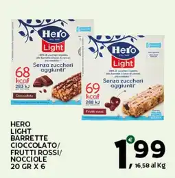 Extra Supermercati Hero light barrette cioccolato/ frutti rossi/ nocciole offerta