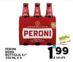 Extra Supermercati Peroni birra bottiglia 4.7° offerta