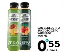 Extra Supermercati San benedetto succoso zero vari gusti offerta