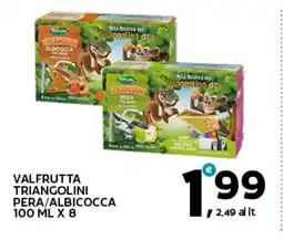 Extra Supermercati Valfrutta triangolini pera/albicocca offerta