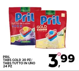 Extra Supermercati Pril tabs gold 20 pz/ tabs tutto in uno 24 pz offerta