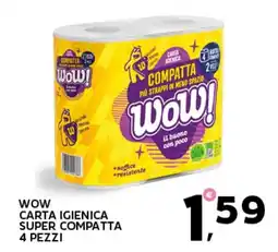 Extra Supermercati Wow carta igienica super compatta 4 pezzi offerta