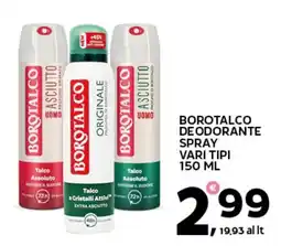 Extra Supermercati Borotalco deodorante spray vari tipi offerta