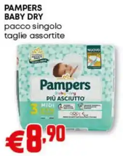 Pam PAMPERS BABY DRY pacco singolo taglie assortite offerta