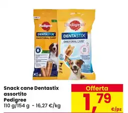 Eurospar Snack cane Dentastix assortito Pedigree offerta