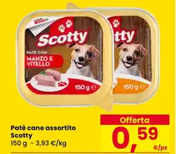 Eurospar Patè cane assortito Scotty offerta