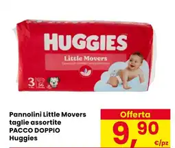 Eurospar Pannolini Little Movers taglie assortite PACCO DOPPIO Huggies offerta