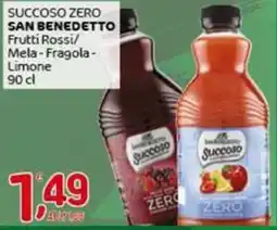 Crai SUCCOSO ZERO SAN BENEDETTO Frutti Rossi/ Mela-Fragola- Limone offerta