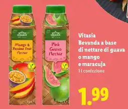 Lidl Vitasia Bevanda a base di nettare di guava o mango e maracuja offerta