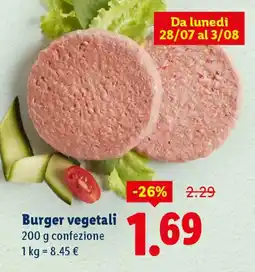 Lidl Burger vegetali offerta