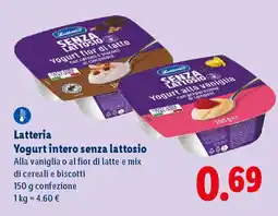 Lidl Latteria Yogurt intero senza lattosio offerta