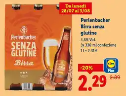 Lidl Perlenbacher Birra senza glutine offerta