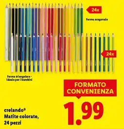 Lidl crelando Matite colorate, 24 pezzi offerta