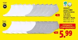 Lidl esmara/ esmara MEN Calzini da donna o da uomo con cotone biologico, 10 paia offerta