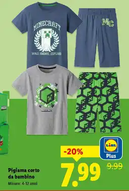 Lidl Pigiama corto da bambino offerta