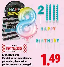 Lidl LIVARNO home Candeline per compleanno, palloncini, decorazioni per feste o sacchetto regalo offerta