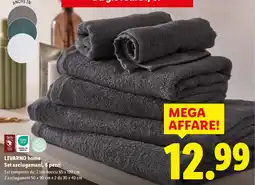 Lidl LIVARNO home Set asciugamani, 6 pezzi offerta