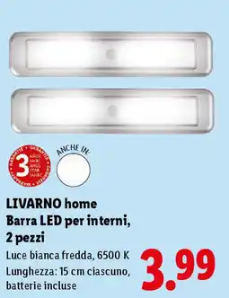 Lidl LIVARNO home Barra LED per interni, 2 pezzi offerta