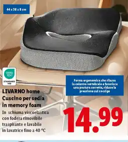 Lidl LIVARNO home Cuscino per sedia in memory foam offerta