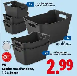 Lidl W5 Cestino multifunzione, 1, 2 o 3 pezzi offerta