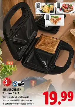 Lidl SILVERCREST Tostiera 3 in 1 offerta