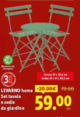 Lidl LIVARNO home Set tavolo e sedie da giardino offerta