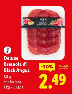 Lidl Deluxe Bresaola di Black Angus offerta