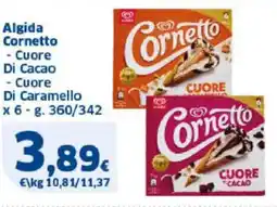 Sigma Algida cornetto cuore di cacao cuore di caramello offerta