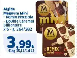 Sigma Algida Magnum Mini Remix Nocciola Double Caramel Billionaire offerta
