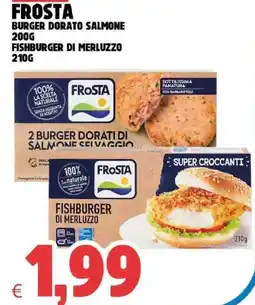 Eté Frosta burger dorato salmone fishburger di merluzzo offerta