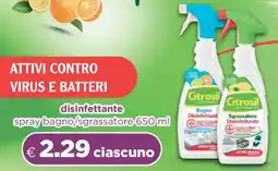 Acqua & Sapone Citrosil disinfettante spray bagno/sgrassatore offerta