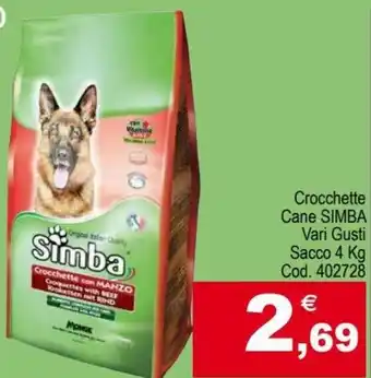 Centro Cash Simba Crocchette Cane Vari Gusti Sacco 4 kg offerta