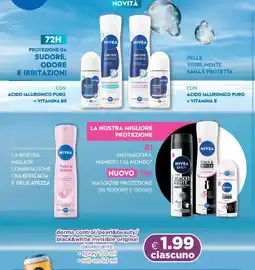 Acqua & Sapone NIVEA derma control/pearl&beauty/ black&white invisible original deodorante offerta