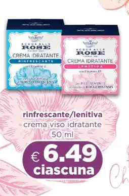 Acqua & Sapone ACQUA ALLE ROSE rinfrescante/lenitiva crema viso idratante offerta