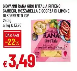 Galassia Giovanni rana giro d'italia ripieno gamberi, mozzarella e scorza di limone di sorrento igp offerta