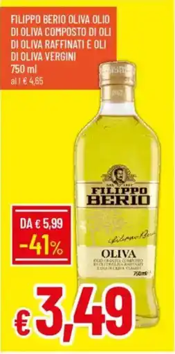 Galassia Filippo berio oliva olio di oliva composto di oli di oliva raffinati e oli di oliva vergini offerta